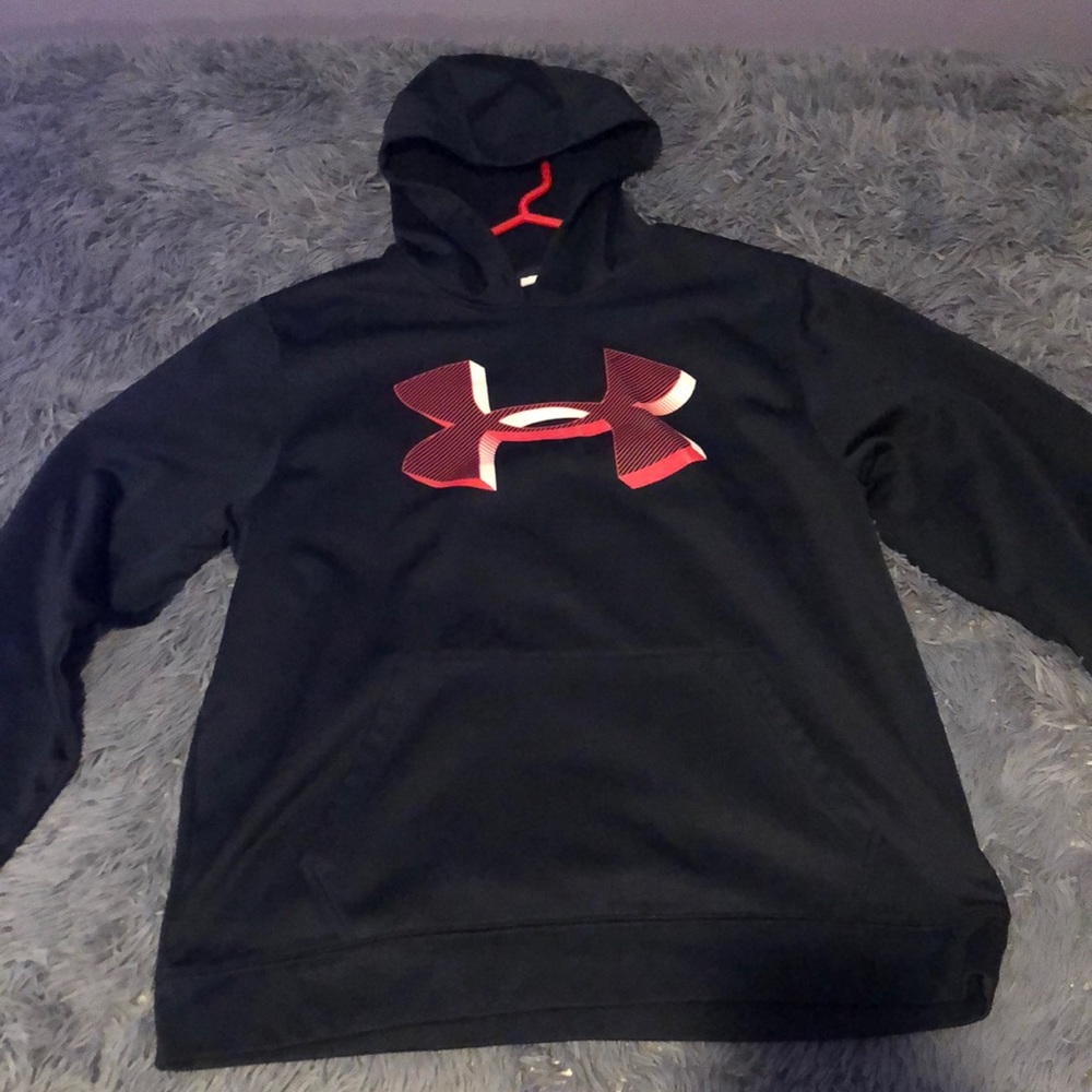 Black under armour sweatshirt with red logo
